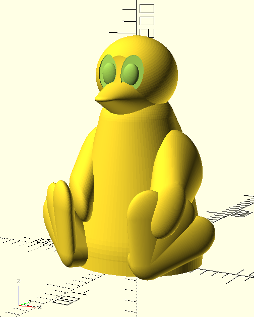 Tux money box Openscad image